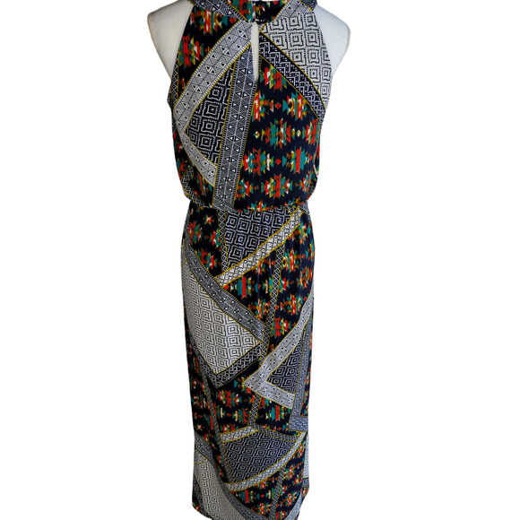 Enfocus Studio Womens Halter neck Muticolored Maxi Dress Size 6 - Picture 7 of 13